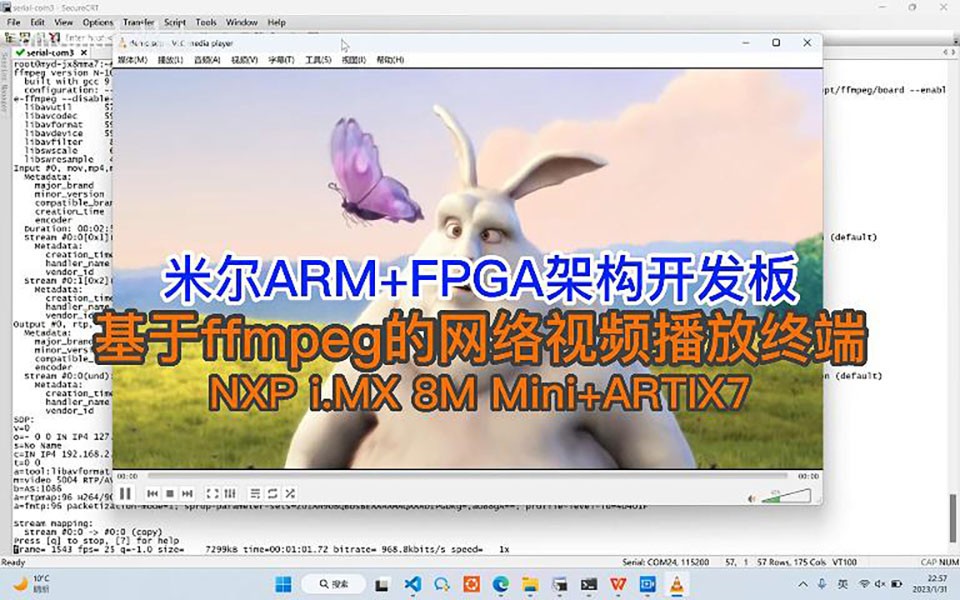 米尔ARM+FPGA架构开发板-基于ffmpeg的网络视频播放终端测试